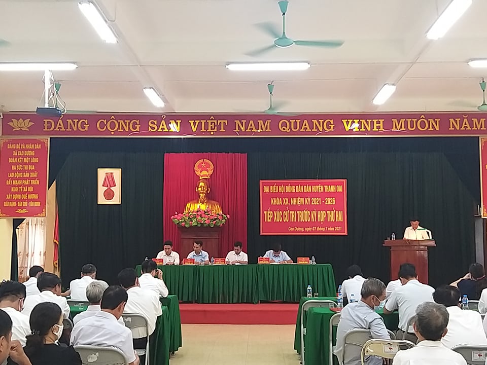 Đại biểu HĐND huyện tiếp xúc cử tri 3 xã Cao Dương, Xuân Dương, Phương Trung trước kỳ họp thứ hai HĐND huyện khóa XX, nhiệm kỳ 2021 – 2026